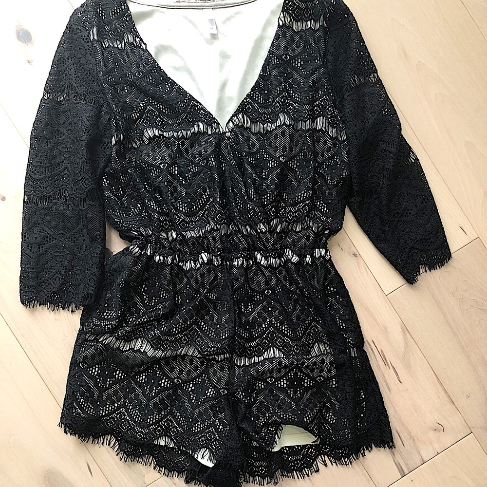 Black lace romper